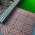 Durable Plastic Interlocking Deck Tiles with Waterproof Design - Dark Gray or Brown