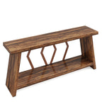 Accent Extra Long Console Table with Two-Tier Storage - Brown