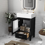 Bathroom Vanity with Ceramic Sink and Ample Storage - Blue, Green, or Black