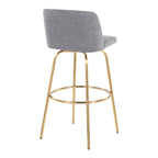 Contemporary Swivel Barstool Set with Round Footrest - Multiple Colors