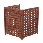 3 Panel Outdoor Air Conditioner Fence Screen with Solid Wood - Light Brown or Dark Gray