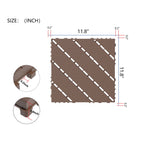 Durable Plastic Interlocking Deck Tiles with Waterproof Design - Dark Gray or Brown