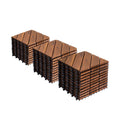 Light Brown Interlocking Deck Tiles with Diagonal Pattern - Outdoor 12" x 12"