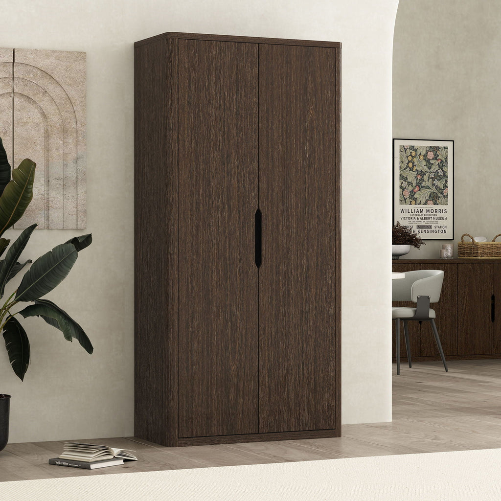 Rivington Bookcase Cabinet with Adjustable Shelves - Black, Dark Brown, or Light Brown