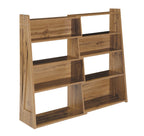 Foldable Bookshelf with Modular Convertible Design - Natural Veneer