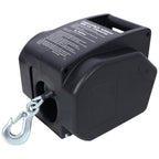 Reversible Electric Trailer Winch with Galvanized Wire Rope - Black
