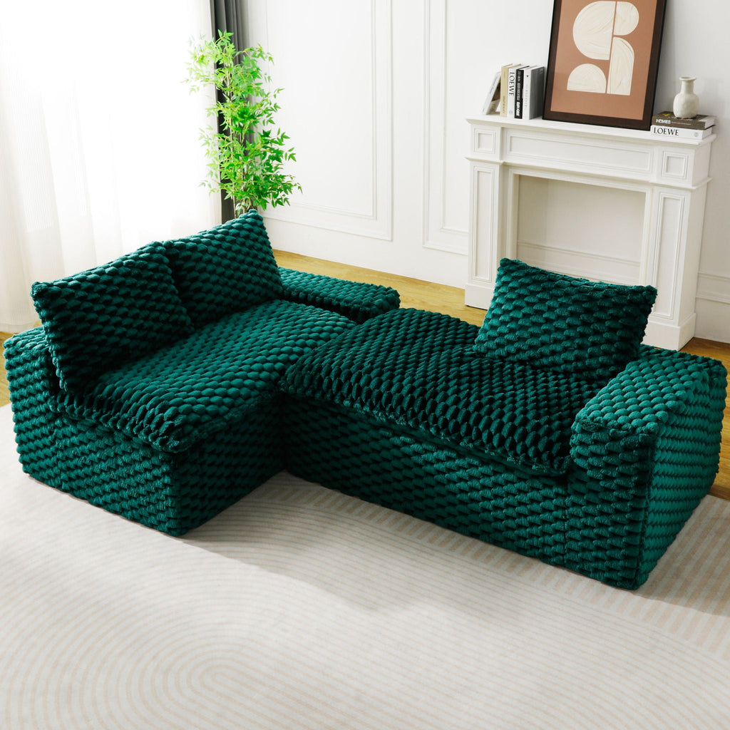Convertible Modular Sectional Sofa with Twin Seat and Chaise - Multiple Colors