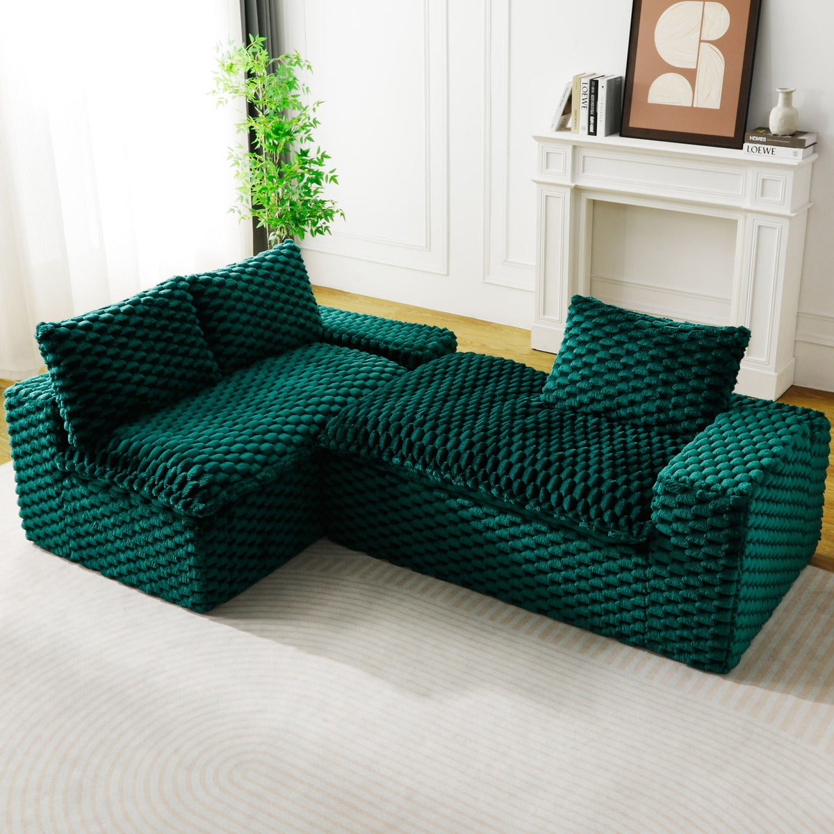 Convertible Modular Sectional Sofa with Twin Seat and Chaise - Multiple Colors