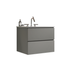 Space Grey 24-Inch Wall Mount Bathroom Vanity with Extra Storage