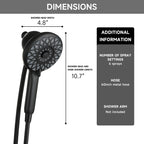 High Pressure Shower Head with 6 Spray Modes - Matte Black