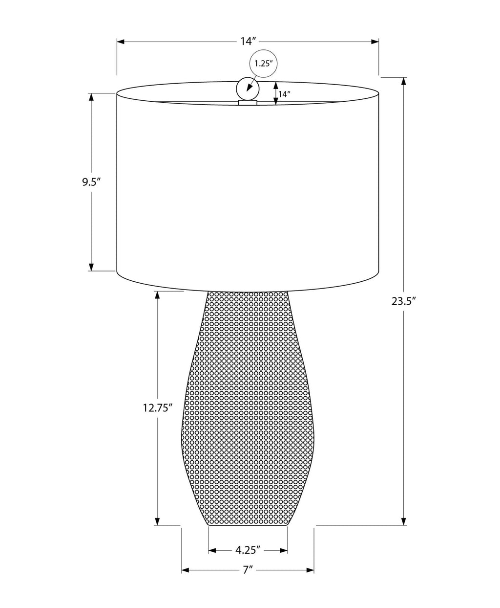 Contemporary Gray Resin Table Lamp with Ivory Drum Shade