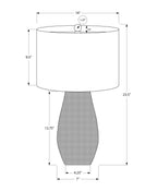 Contemporary Gray Resin Table Lamp with Ivory Drum Shade