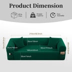 Spring Sofa with High-Quality Fabric - Green