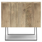 Handcrafted Acacia End Table with 1 Drawer - Light Brown, Dark Gray, or Dark Brown