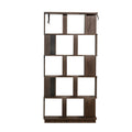 5 Tier Open Bookshelf with Adjustable Storage - Dark Brown