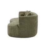 Curved Modern Boucle Sofa with Upholstered Finish - Forest Green, Beige, Camel
