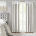 Twist Tab Total Blackout Window Curtain Panel with Thermal Lining - White