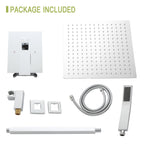 Modern Dual Shower Head System with 16" Ceiling Mount - Multiple Finishes