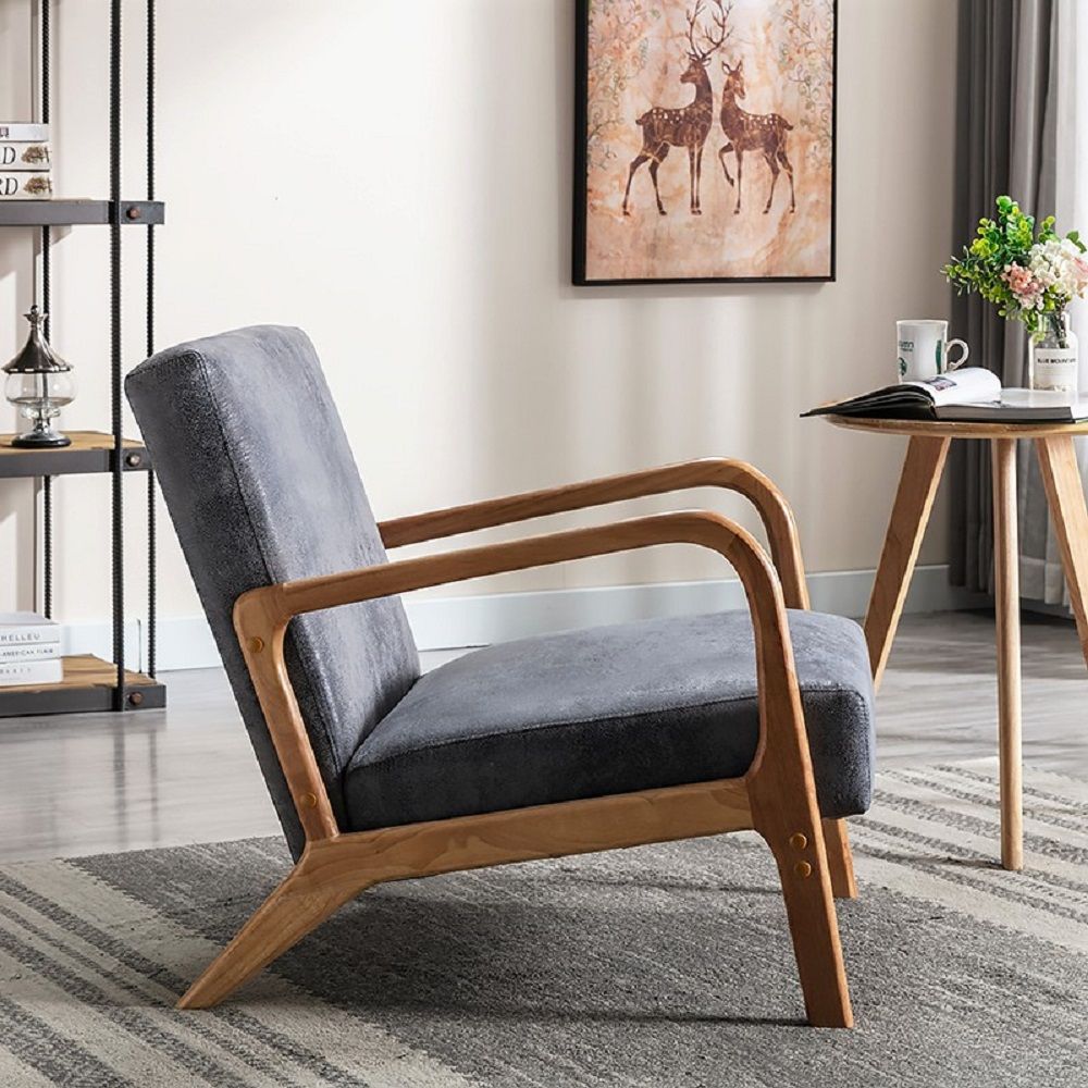 Mid-Century Modern Accent Chair with Cushioning - Multiple Colors