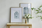 Architectural Wall Art Set with Pencil Design - Silver