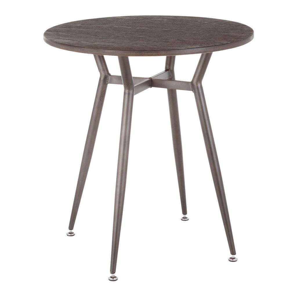 Industrial Round Dinette Table with Durable Metal Legs - White or Dark Brown