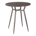 Industrial Round Dinette Table with Durable Metal Legs - White or Dark Brown