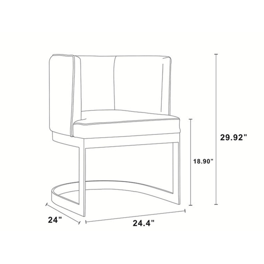 Aura Dining Chair with Brass Frame - Pink, Blue, or Beige