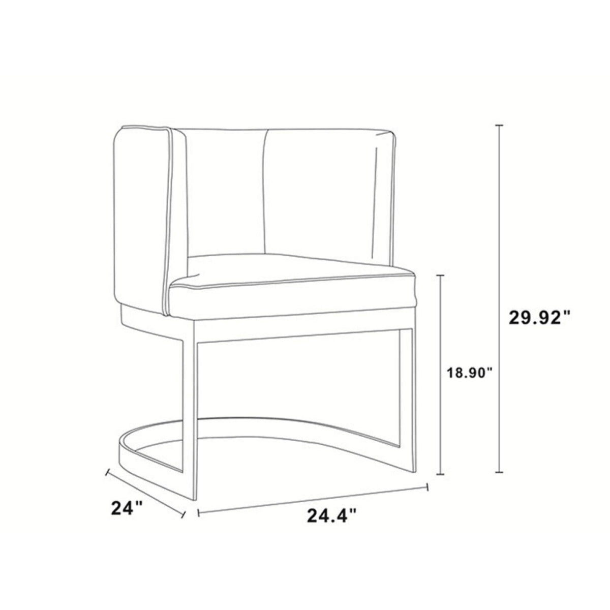 Aura Dining Chair with Brass Frame - Pink, Blue, or Beige