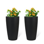 Tall Planters Set with Auto Watering and Water Level Monitor - Polypropylene