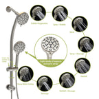 Dual Shower Head System with Rain Shower and Adjustable Slide Bar - Multiple Colors