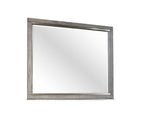 Gray Landscape Mirror with Beveled Glass - Solid Wood Frame