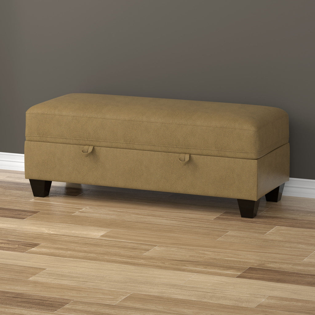 Drason Storage Ottoman with Concealed Storage - Gray or Light Brown