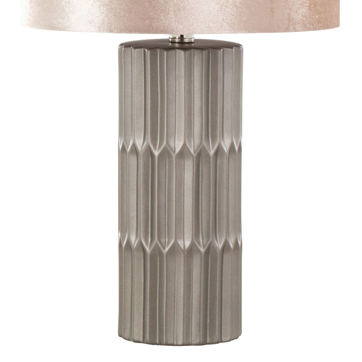Contemporary Table Lamp with Metallic Ceramic Base - Brown