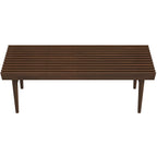 Dark Brown Wood Accent Bench with Solid Wood Frame - Mia