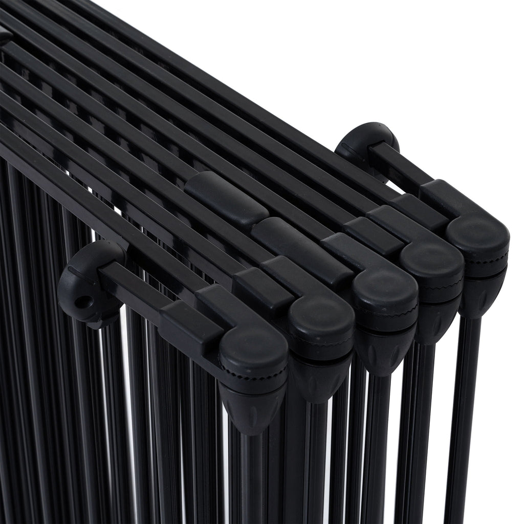 Adjustable Metal Safety Gate Play Yard with Pivoting Panels - Black