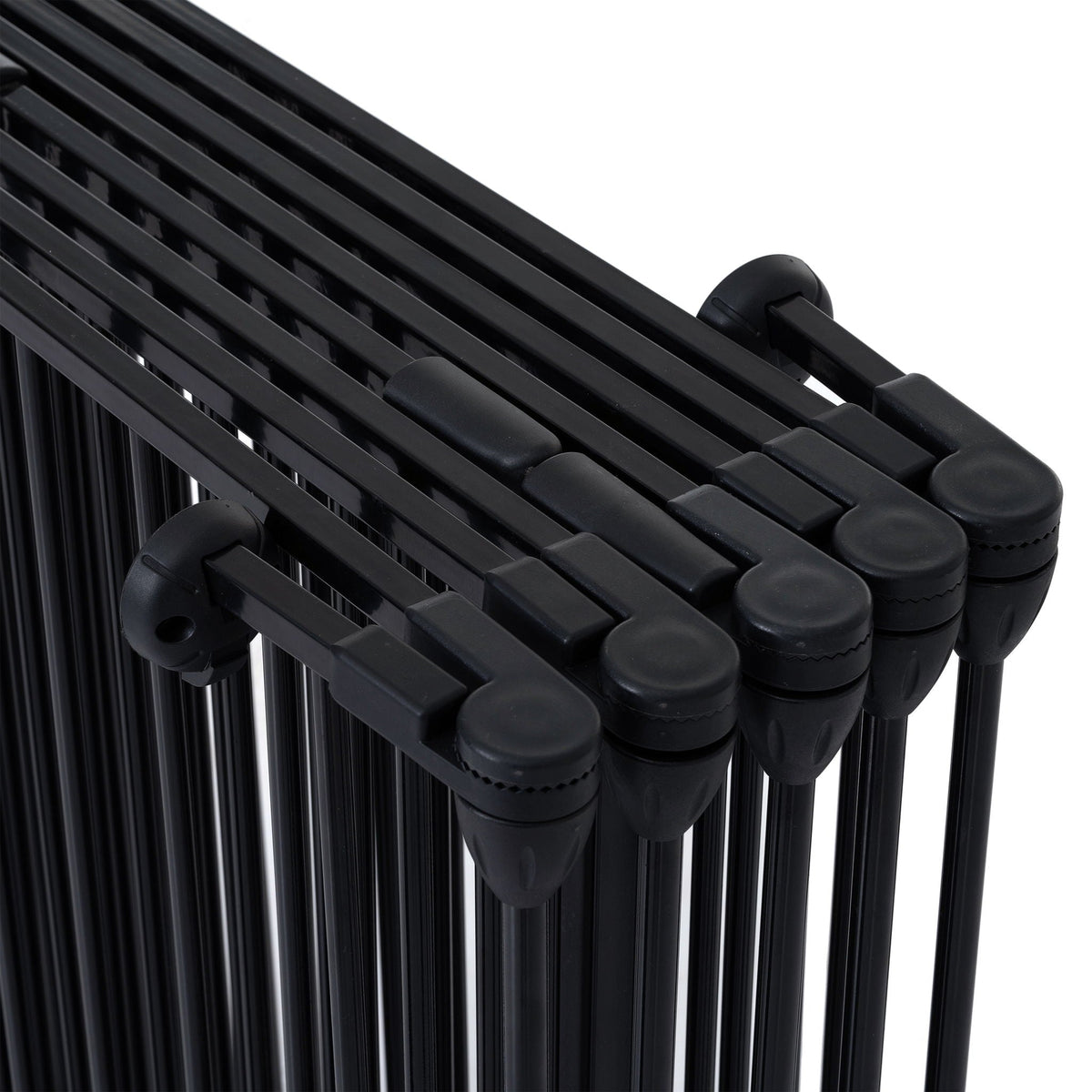 Adjustable Metal Safety Gate Play Yard with Pivoting Panels - Black