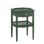 1 Drawer Nightstand with Solid Wood Frame - Blue, Dark Green, or White