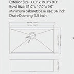 Black Undermount Kitchen Sink 16 Gauge Stainless Steel Single Bowl