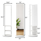 3 In 1 Multifunctional Full-Length Clothing Mirror with Rotating Design - Dark Brown, Black, White, Light Brown