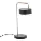 Contemporary Table Lamp with Adjustable Shade - Nickel / Black