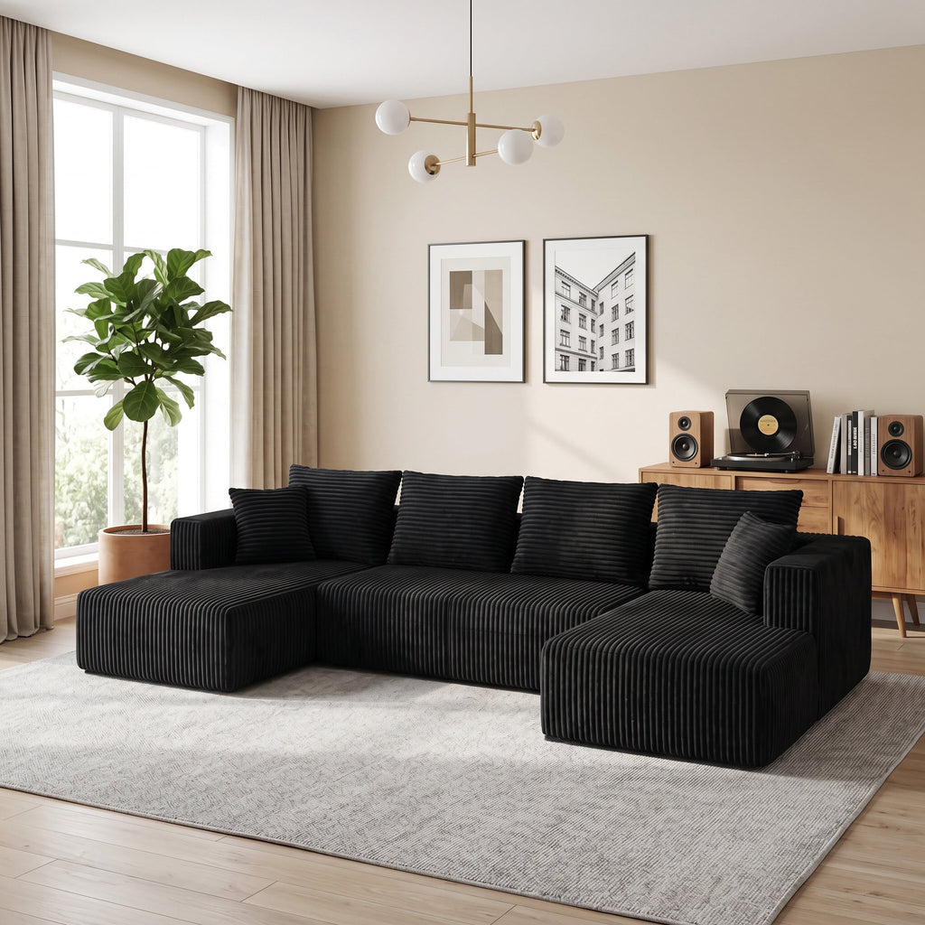 132.1 Inch Modular Sectional Sofa with Double Chaise