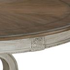 Elegant Round Dining Set with Upholstered Chairs - Dark Brown or White