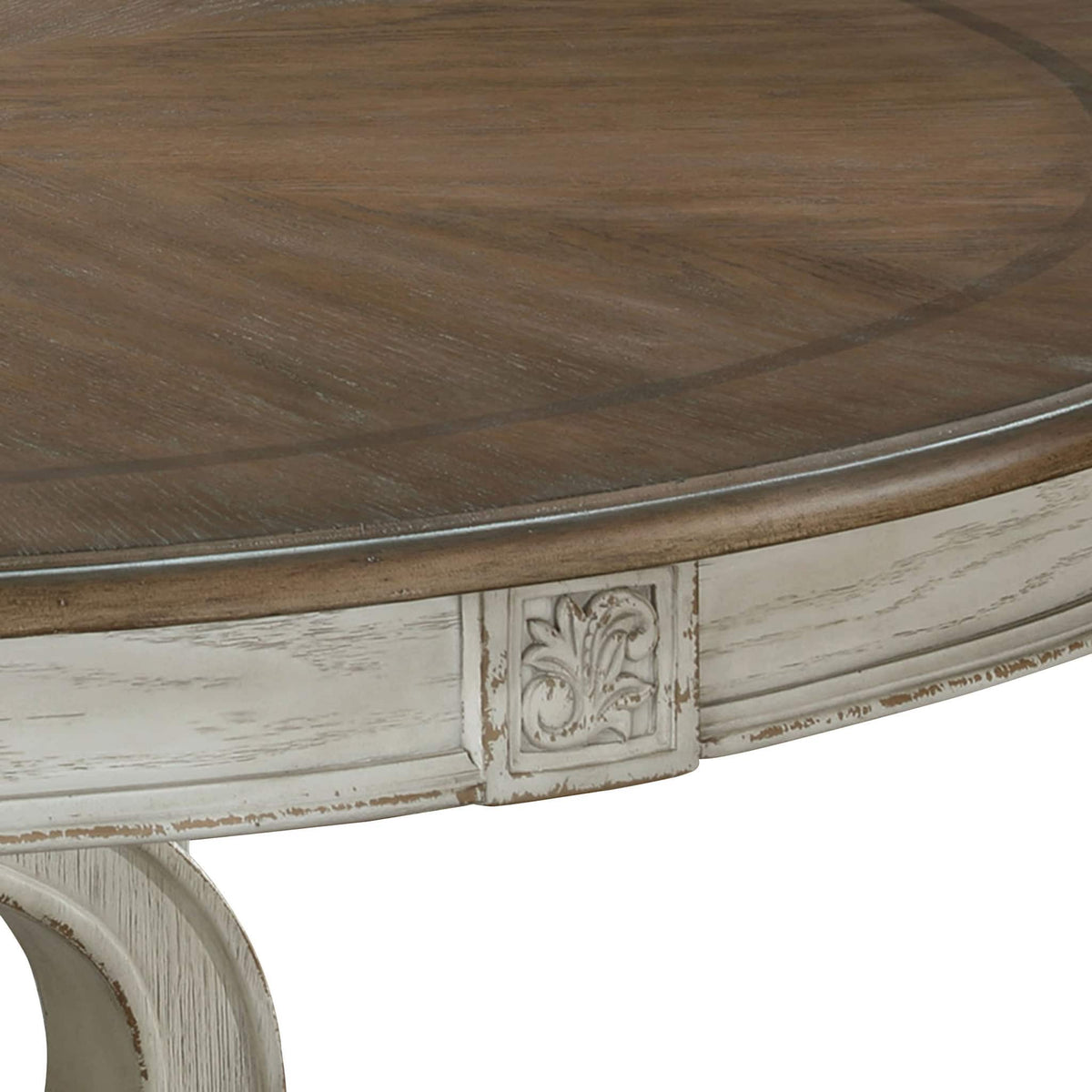 Elegant Round Dining Set with Upholstered Chairs - Dark Brown or White