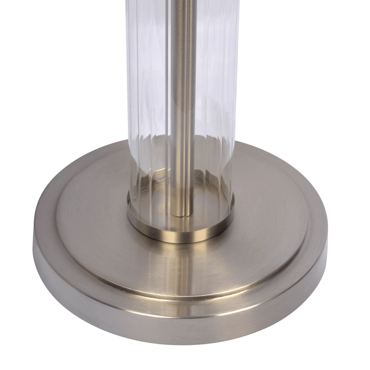 Echo - Table Lamp With On/Off Switch Clear Body Base - Clear / Silver / White