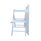White Folding Chair Set with Foldable Design - Solid Wood