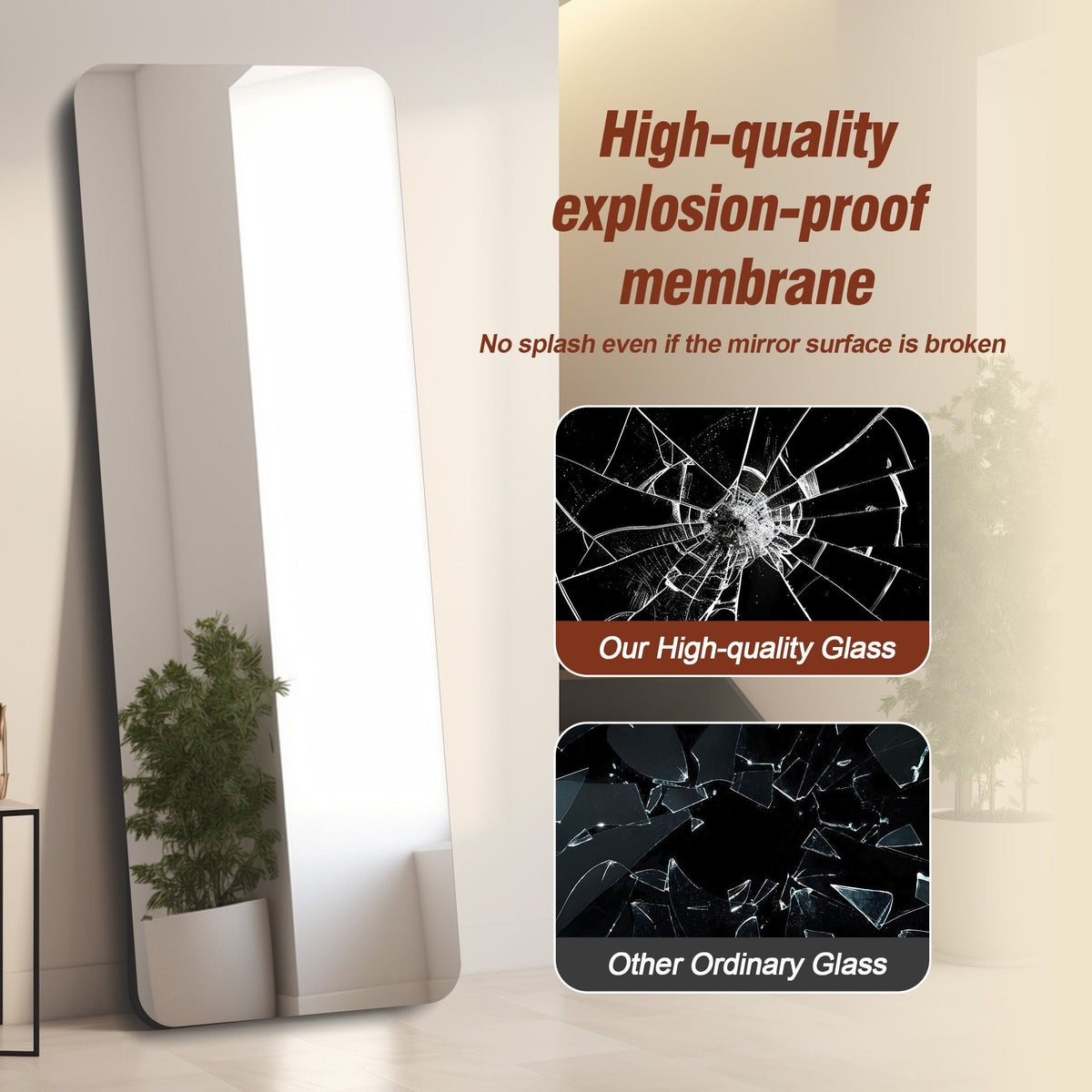 Full Body Round Corner Mirror