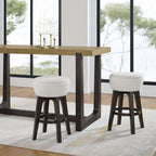 Backless Bar Stools with Soft Cushion - Set of 2 - Brown