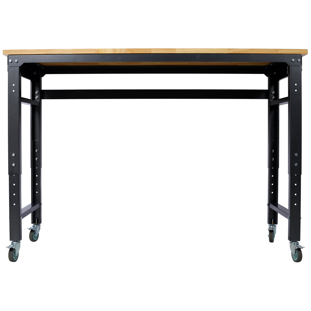 Premium Rolling Workbench with Adjustable Height - Dark Gray,Wood