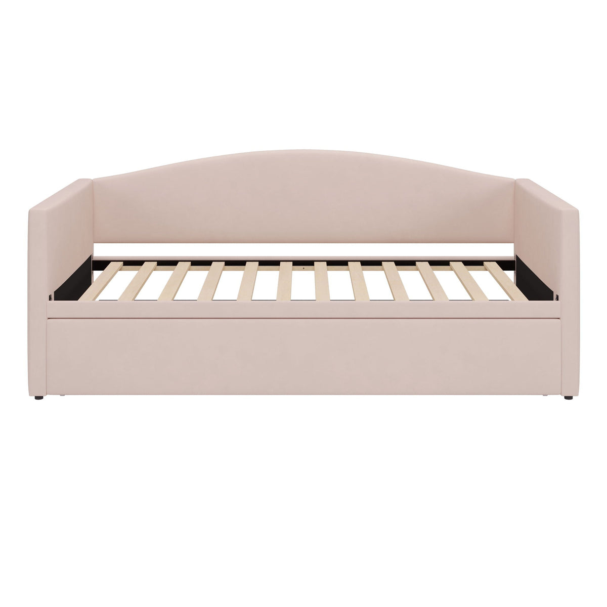 Upholstered Daybed With Pop Up Trundle Sofa Bed - Space Saving, Durable Frame - Gray or Pink