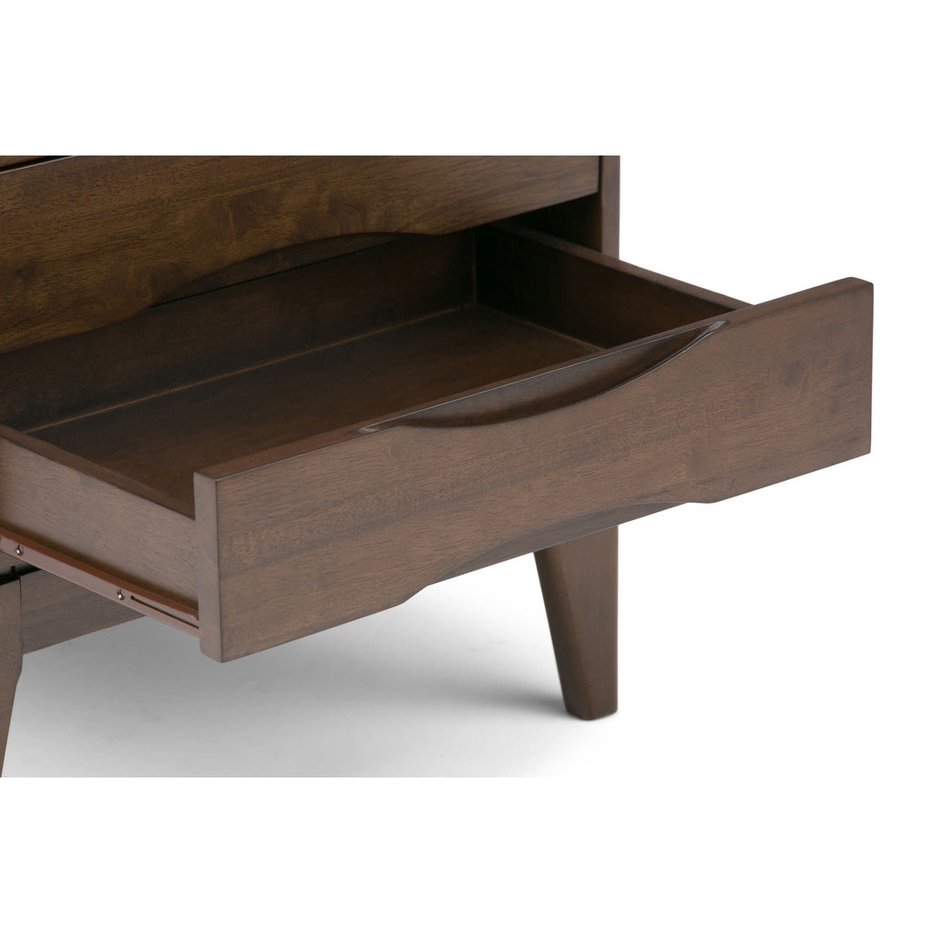 Handcrafted End Table with 2 Drawers - Light Brown, Dark Brown, or Black